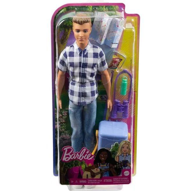 Barbie Boneco Ken Acampamento Camisa Xadrez HHR66 Mattel - Boneco